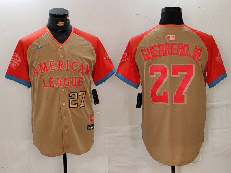 Men Toronto Blue Jays #27 Guerrero jr Orange All star 2024 Nike MLB Jersey style 3